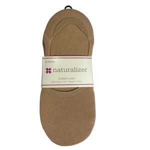 Naturalizer Tan Nude Cotton Liner Socks 6 Pairs Shoe Size 6-10.5 NWT